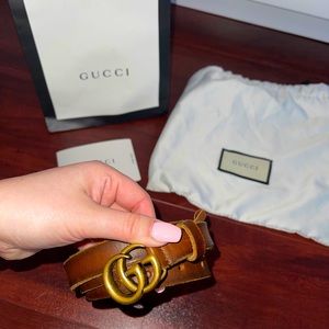 Authentic Brown leather Gucci belt